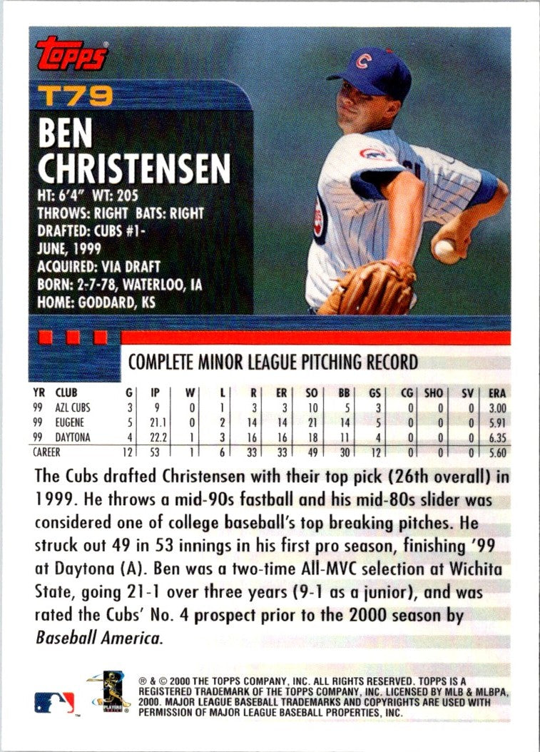 2000 Topps Traded & Rookies Ben Christensen