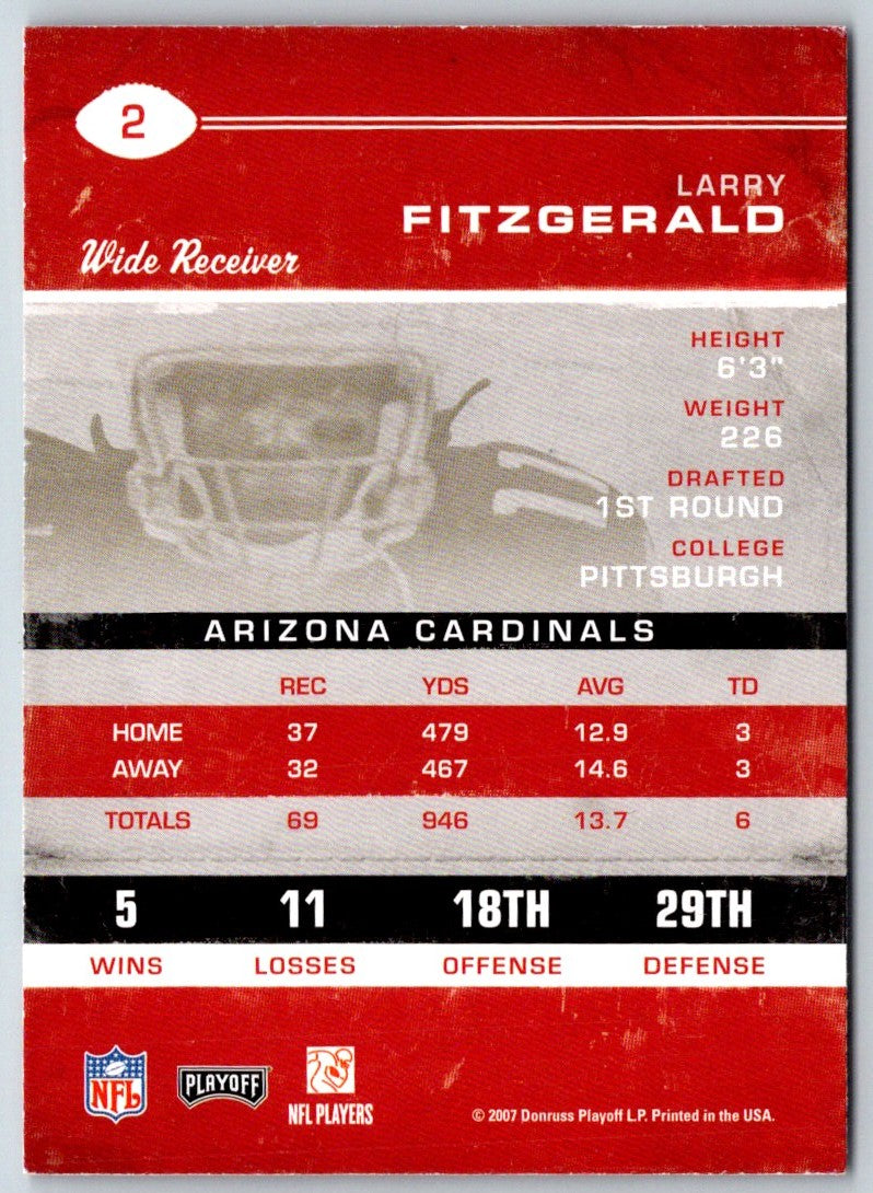 2007 Playoff Absolute Memorabilia Larry Fitzgerald