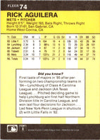 1986 Fleer Rick Aguilera #74 Rookie