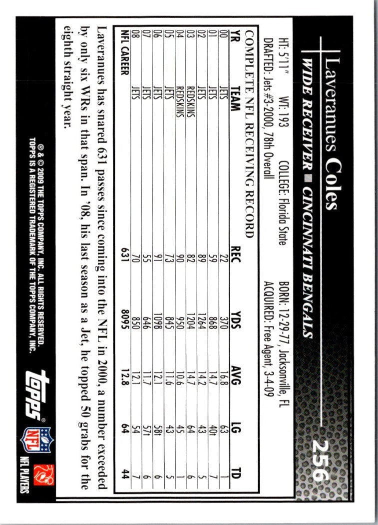 2009 Topps Laveranues Coles