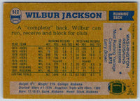 1982 Topps Wilbur Jackson #512