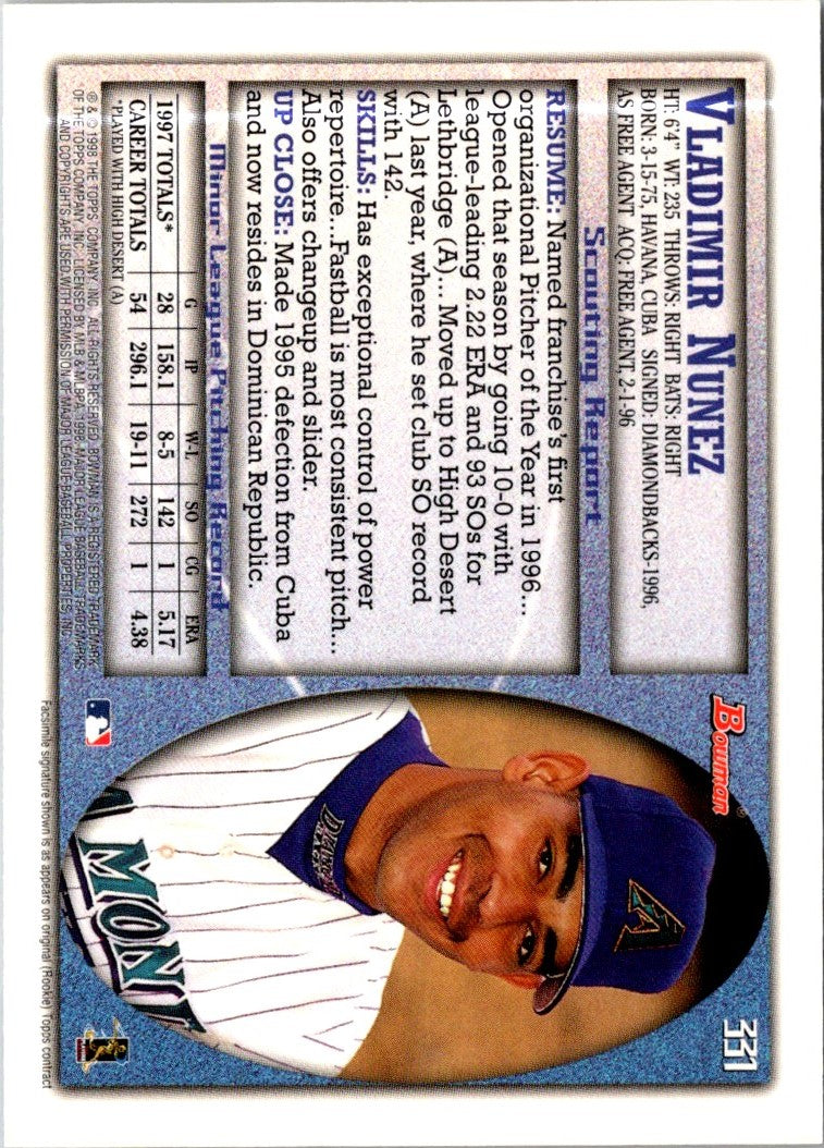 1998 Bowman Vladimir Nunez