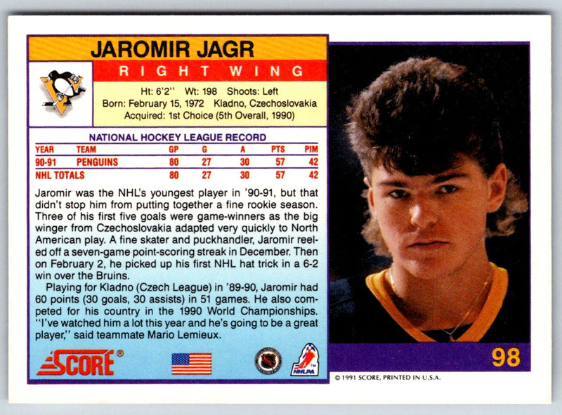 1991 Score American Jaromir Jagr