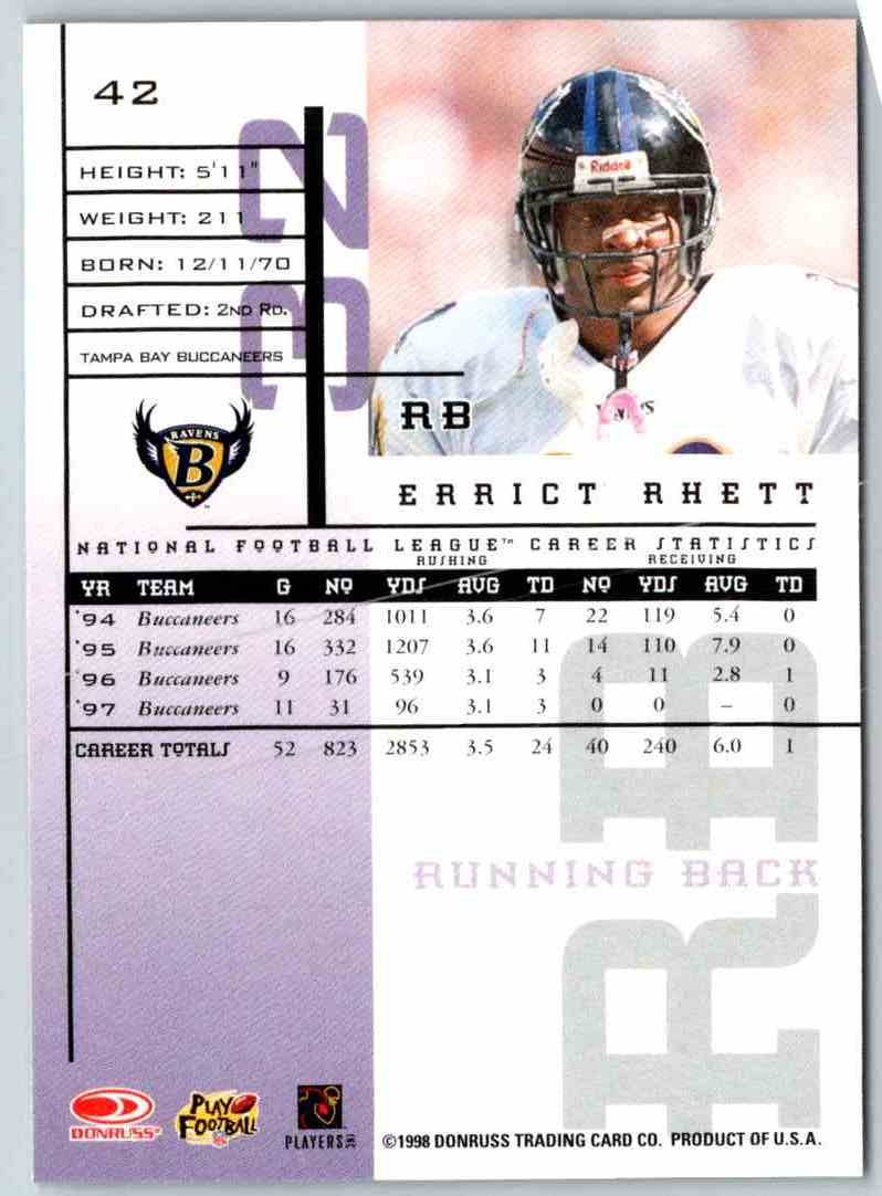 1998 Leaf Rookies And Stars Errict Rhett