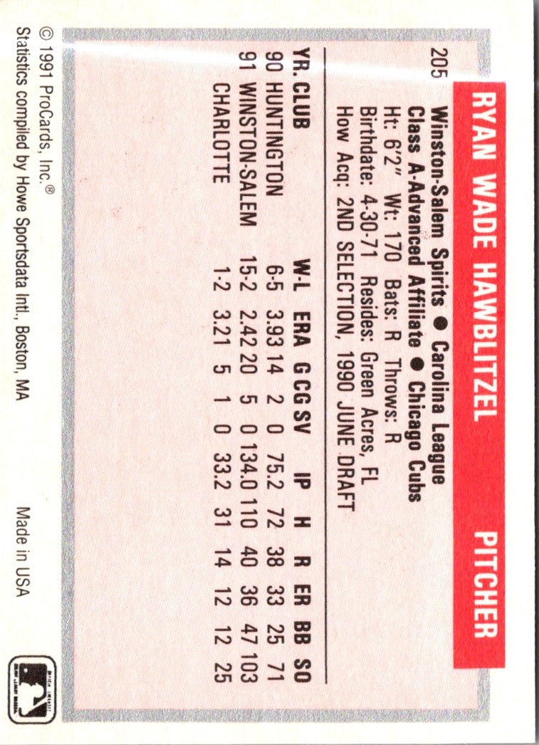 1991 ProCards Ryan Hawblitzel