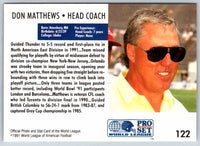 1991 Proset World League Don Matthews #122