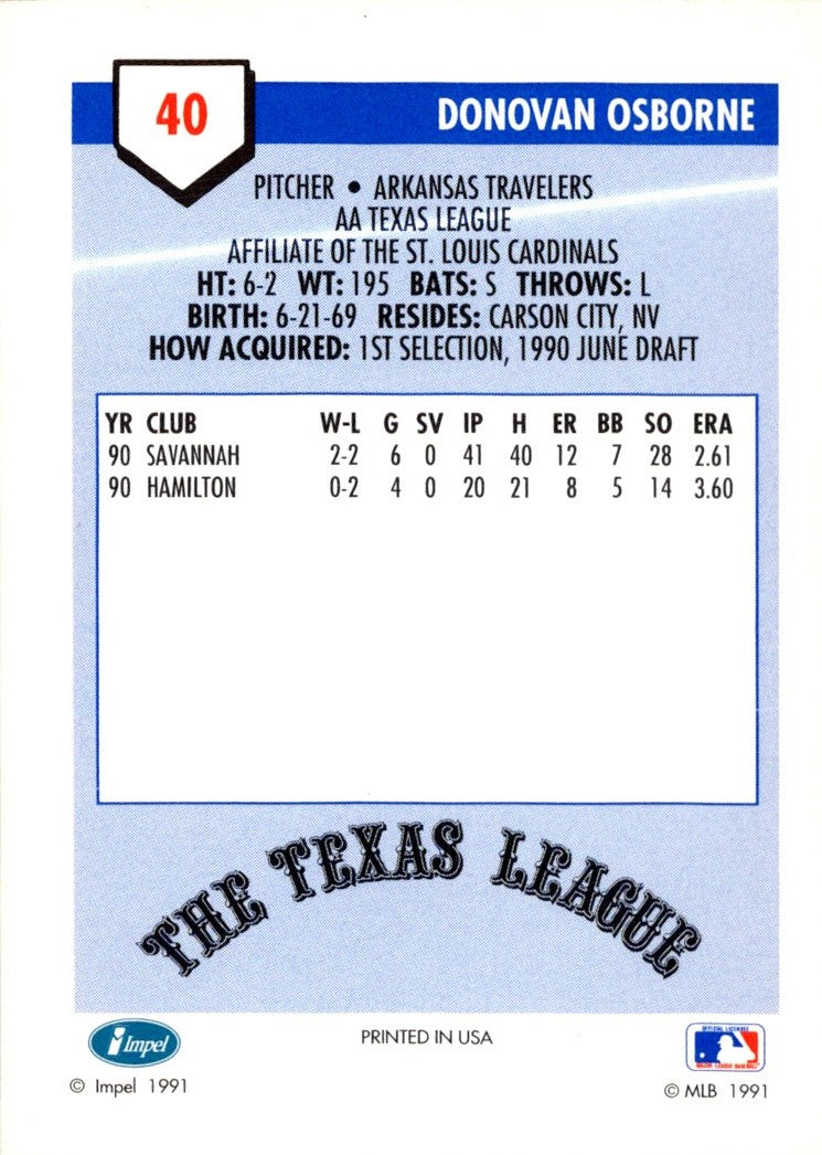 1991 Line Drive AA Donovan Osborne