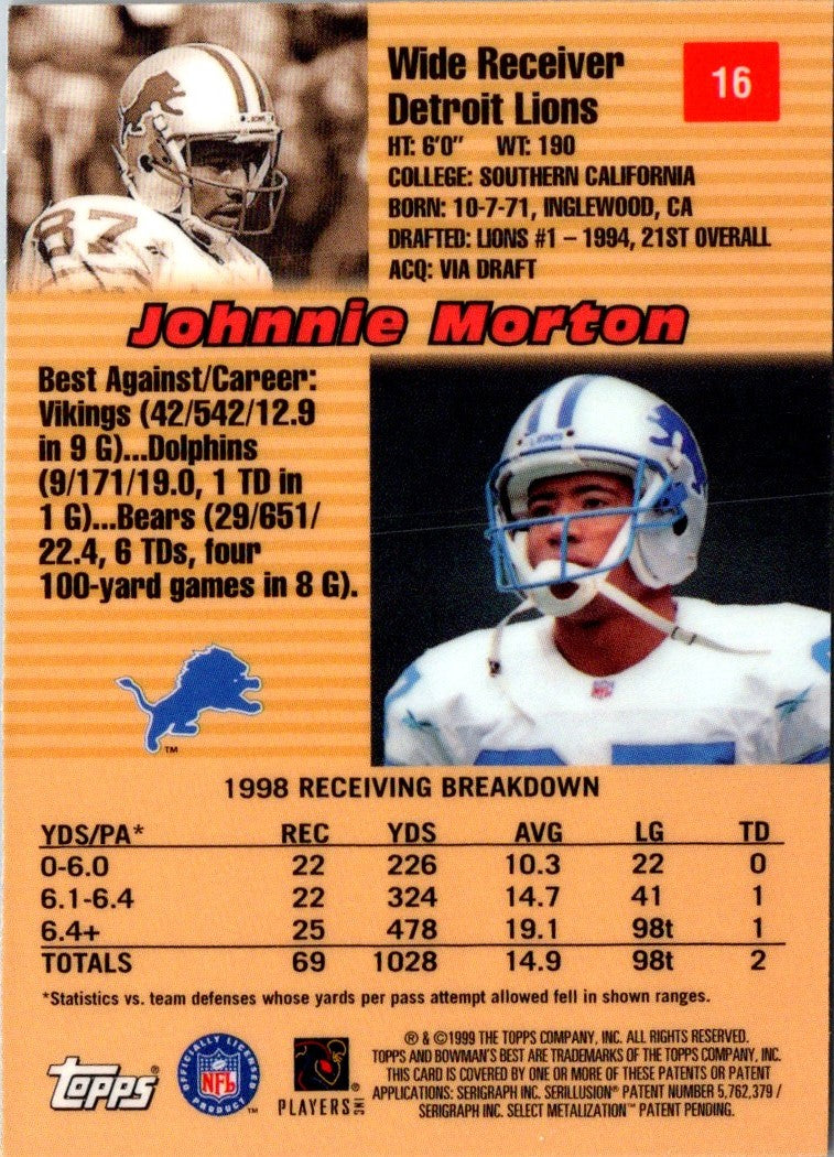 1999 Bowman's Best Johnnie Morton