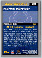 2001 Topps Marvin Harrison #289