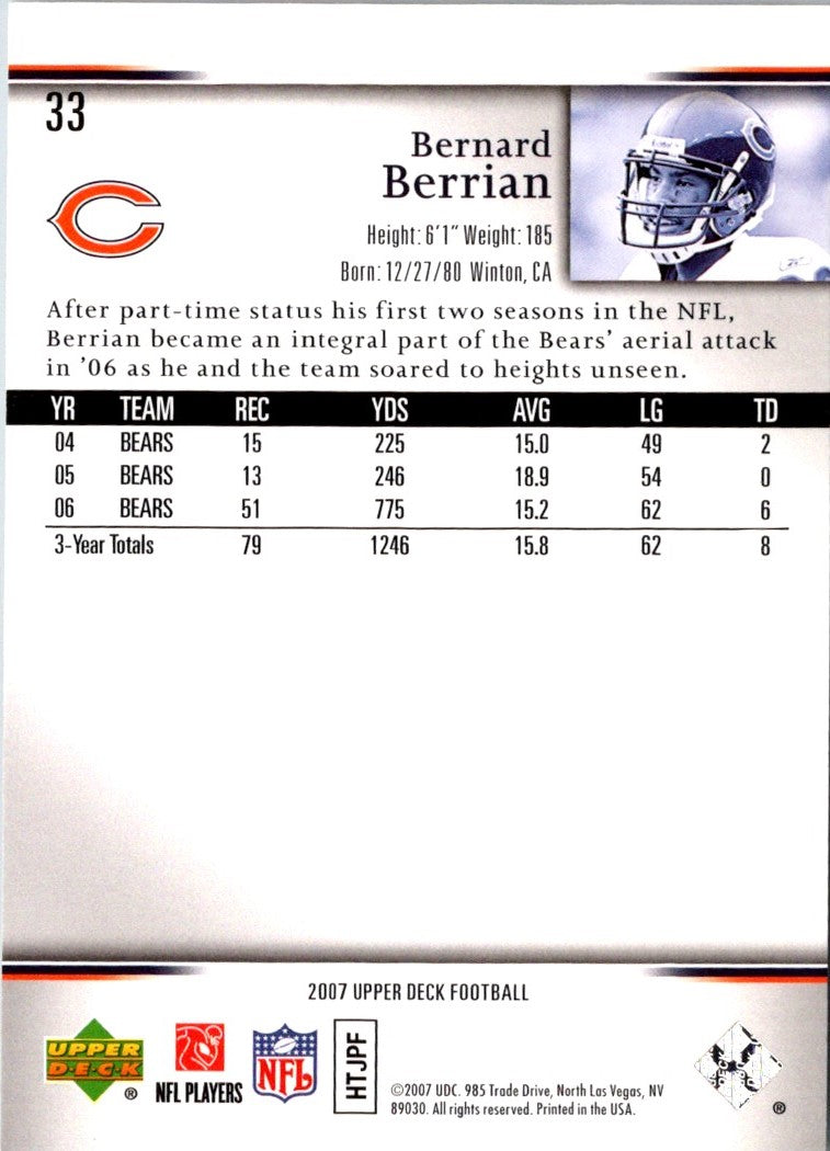 2007 Upper Deck Bernard Berrian