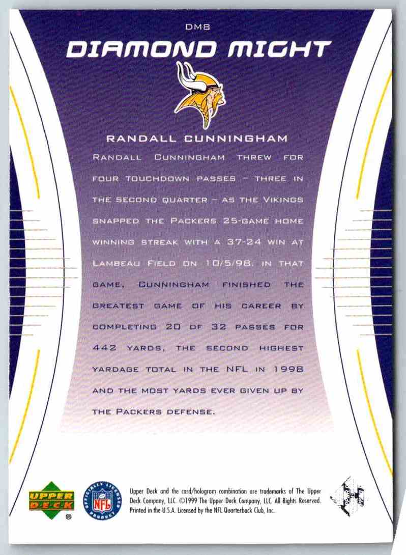 1999 Upper Deck Black Diamond Randall Cunningham