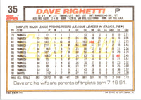 1992 Topps Dave Righetti #35