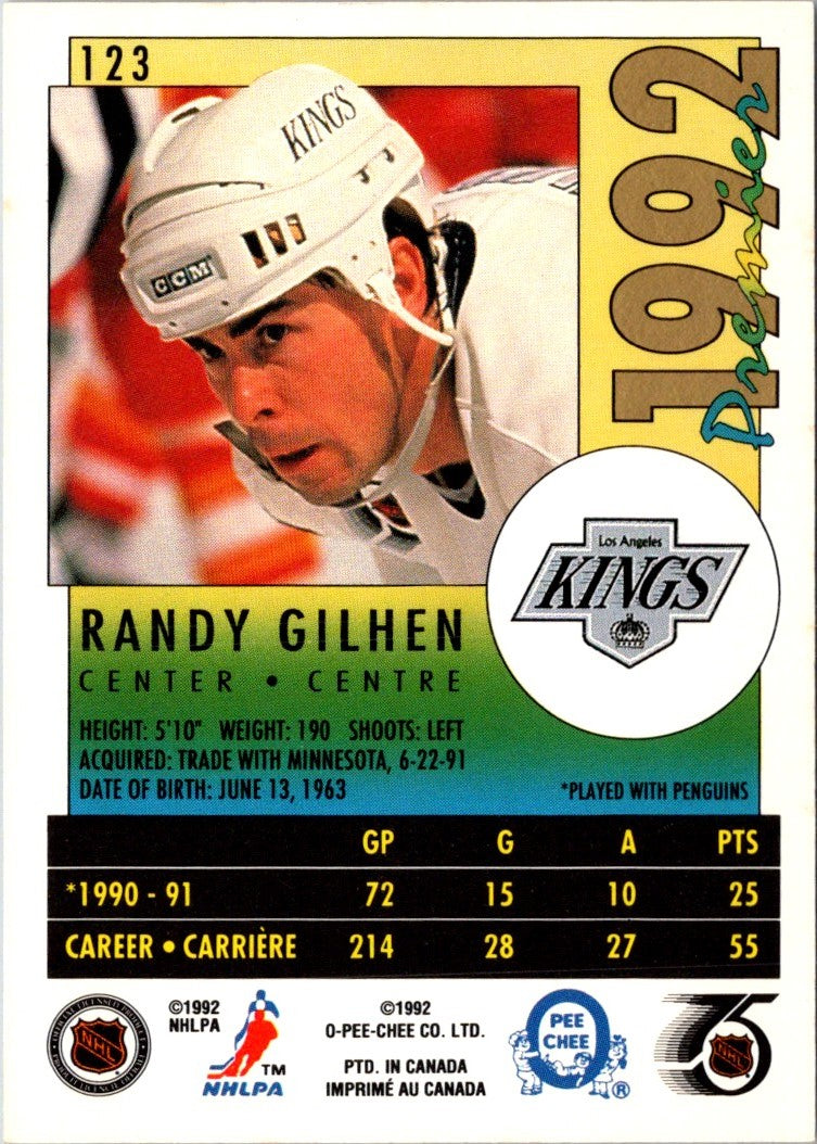 1991 O-Pee-Chee Premier Randy Gilhen