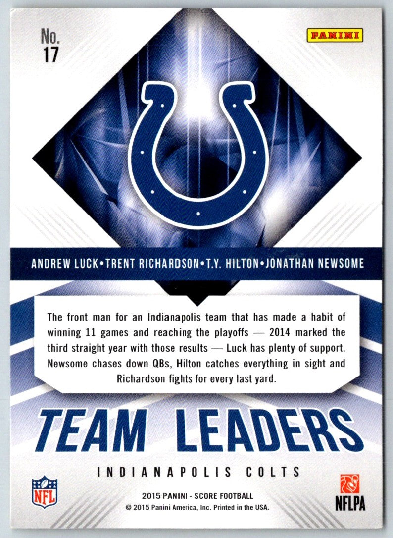 2015 Score Team Leaders Jonathan Newsome/Andrew Luck/T.Y. Hilton/Trent Richardson