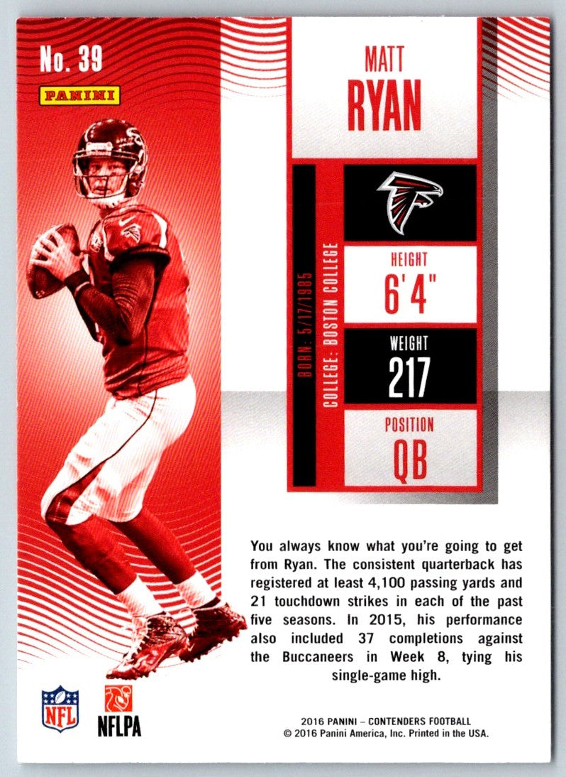 2016 Panini Contenders Matt Ryan