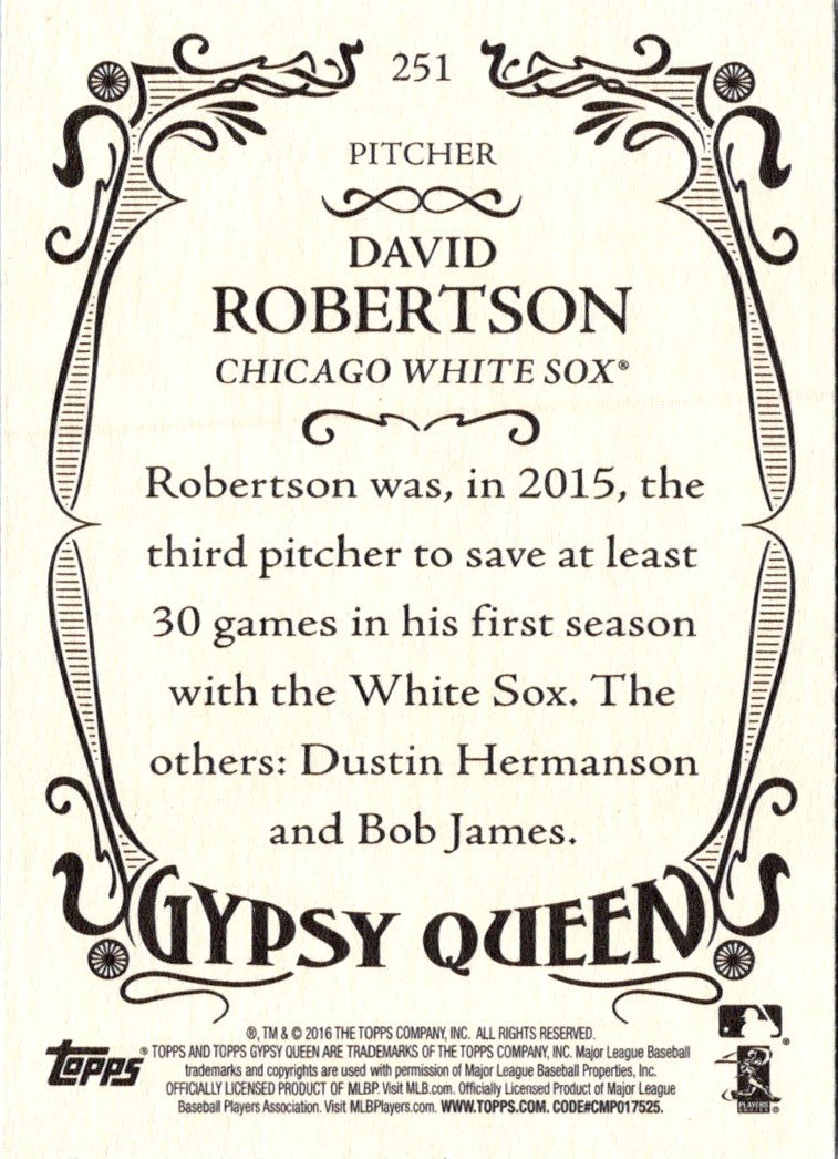 2016 Topps Gypsy Queen David Robertson