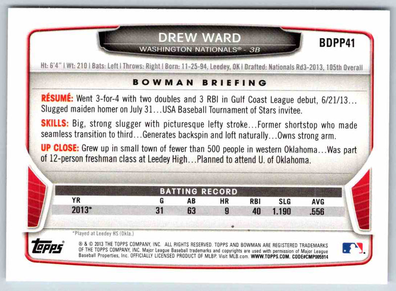 2013 Bowman Drew Ward