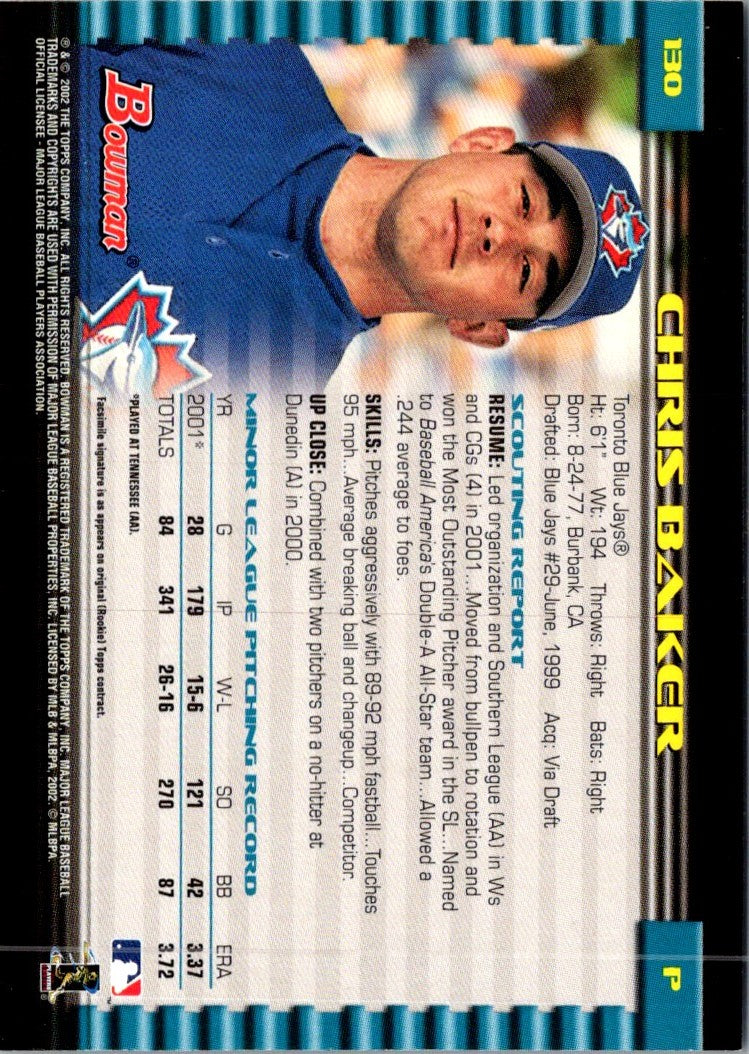 2002 Bowman Chris Baker