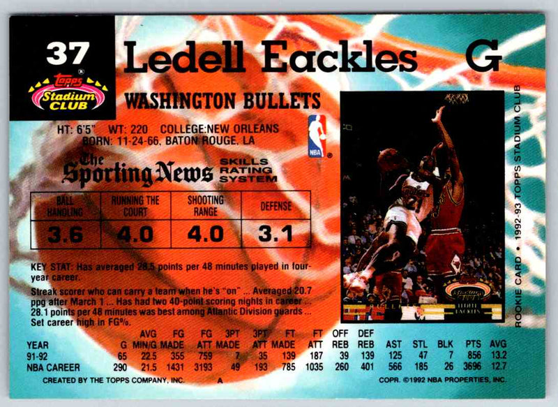 1992 Stadium Club Ledell Eackles