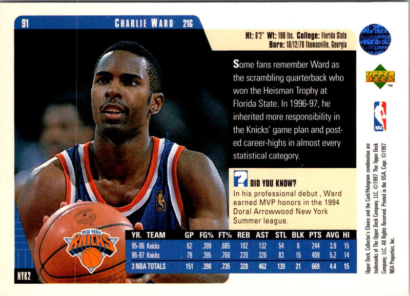 1997 Collector's Choice Charlie Ward