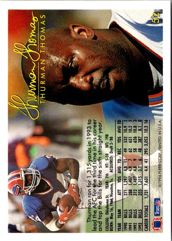 1994 Fleer Thurman Thomas #52
