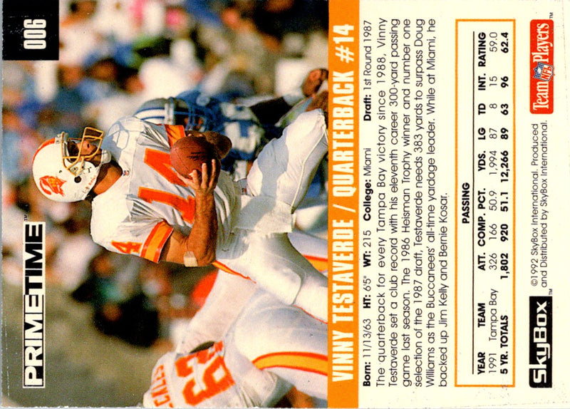 1992 Skybox Impact Vinny Testaverde