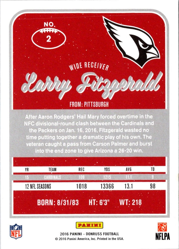 2016 Donruss Larry Fitzgerald