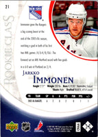 2006 Upper Deck Rookie Class Box Set Jarkko Immonen #21