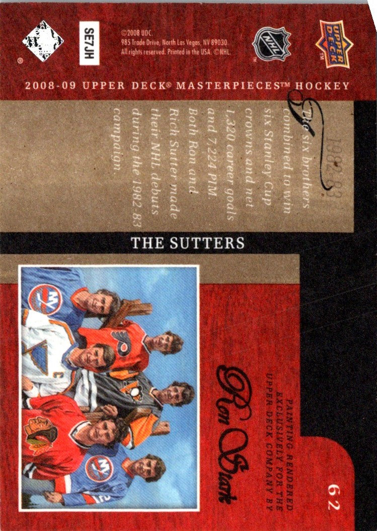 2008 Upper Deck Masterpieces Brian Sutter/Brent Sutter/Darryl Sutter/Duane Sutter/Rich Sutter/Ron Sutter