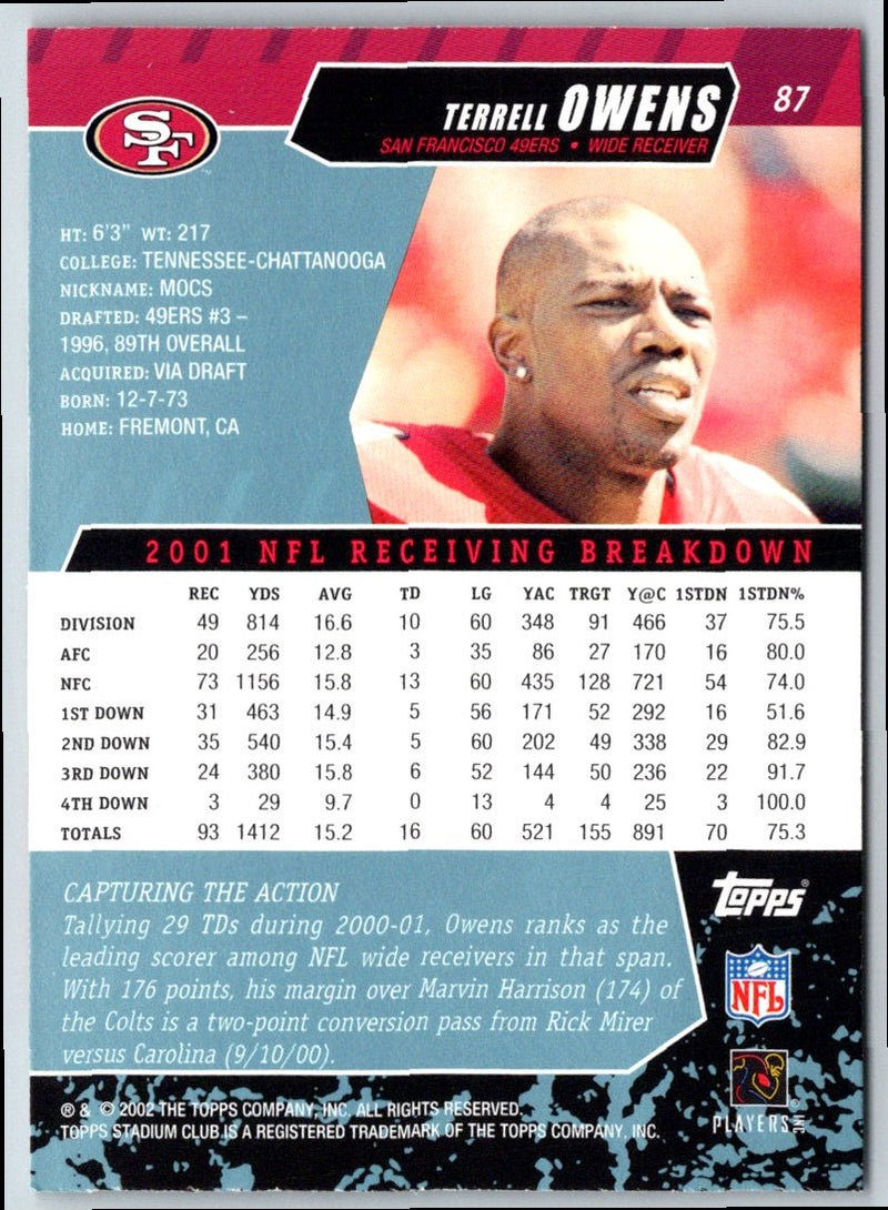2002 Stadium Club Terrell Owens