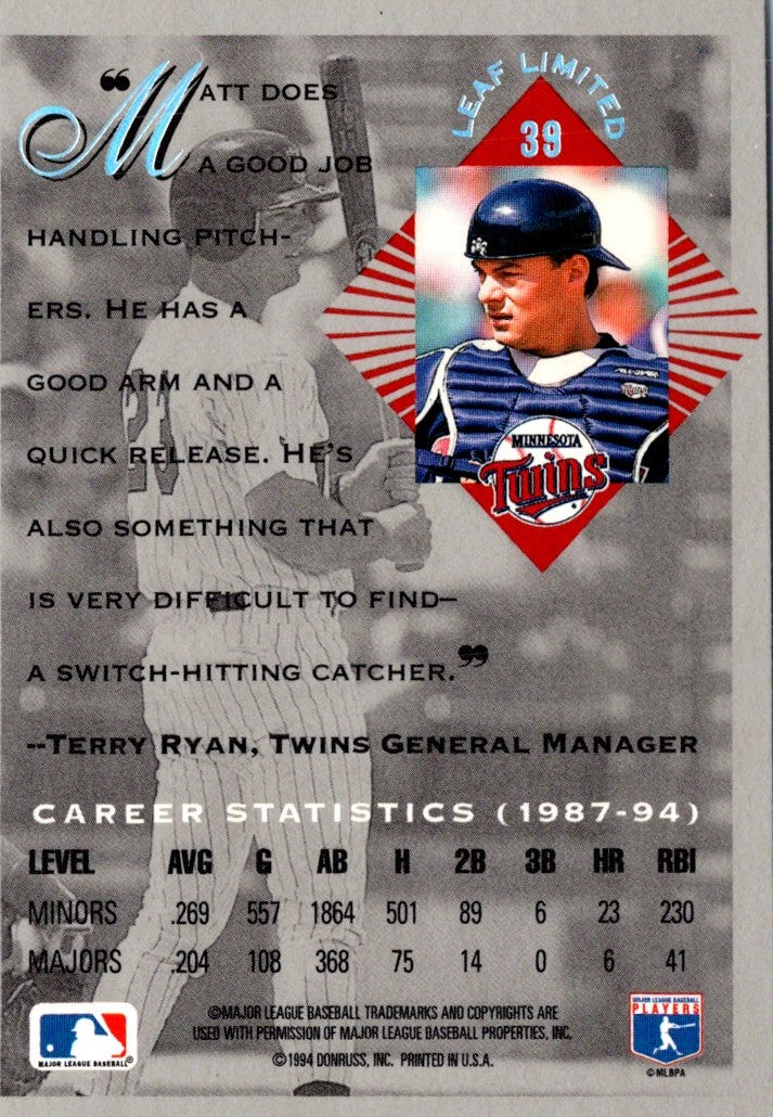 1994 Leaf Limited Matt Walbeck