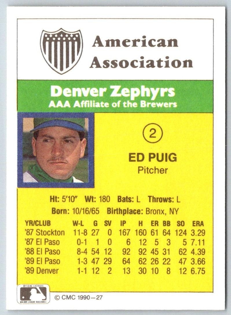 1990 CMC Denver Zephyrs Ed Puig