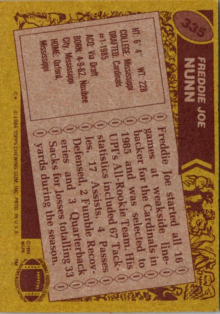 1986 Topps Freddie Joe Nunn