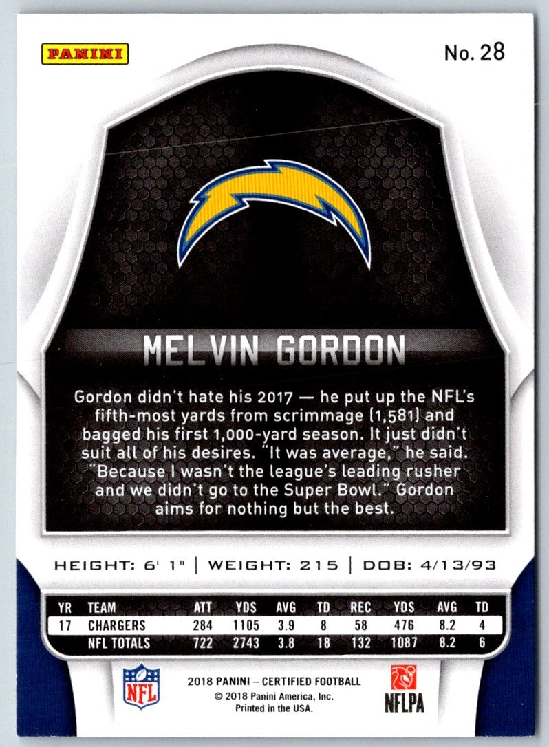 2018 Panini Certified Melvin Gordon