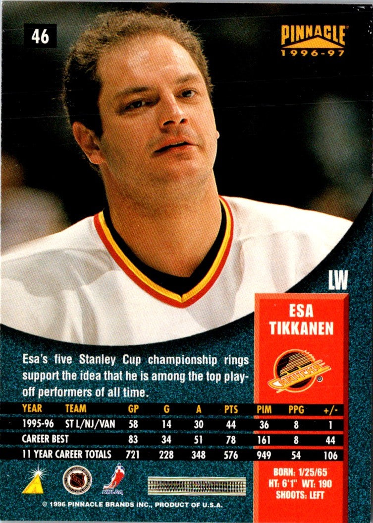 1996 Pinnacle Esa Tikkanen