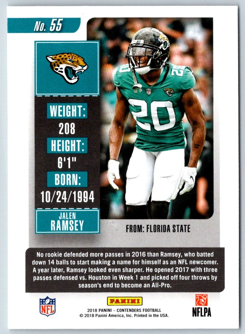 2018 Panini Contenders Jalen Ramsey