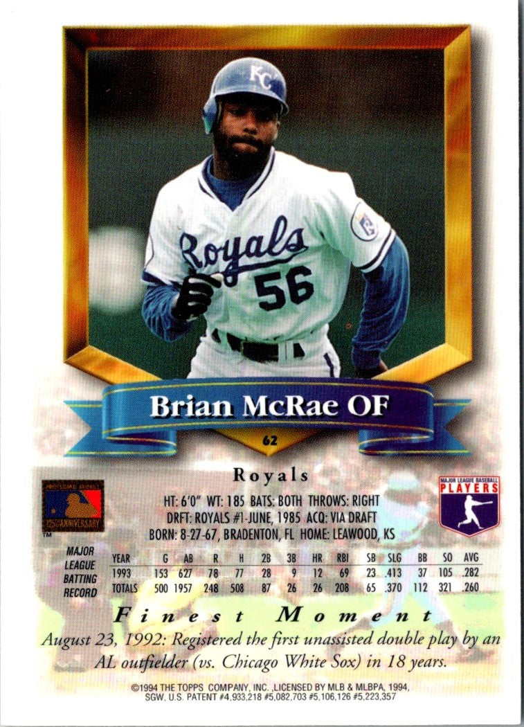 1994 Topps Finest Brian McRae