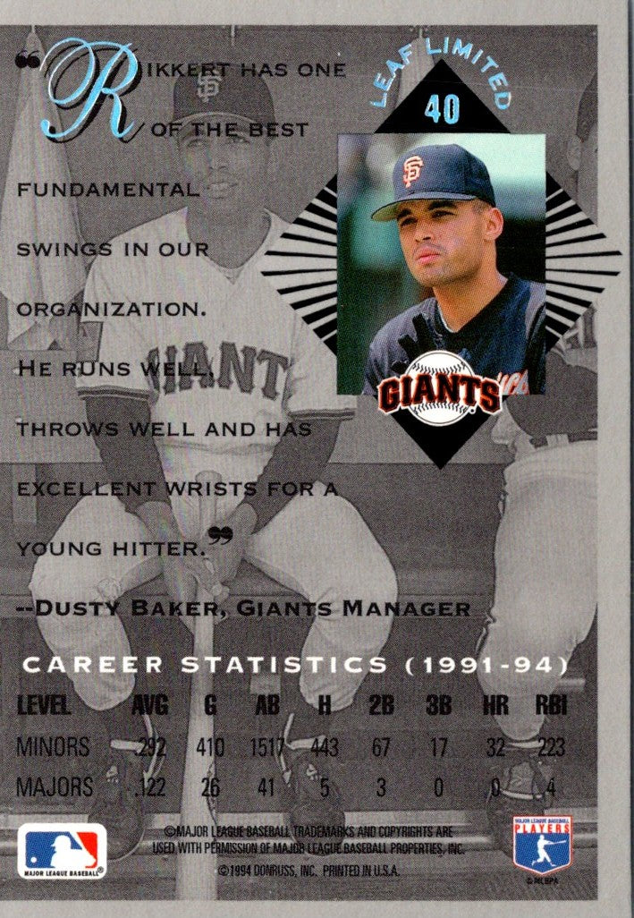 1994 Leaf Limited Rikkert Faneyte