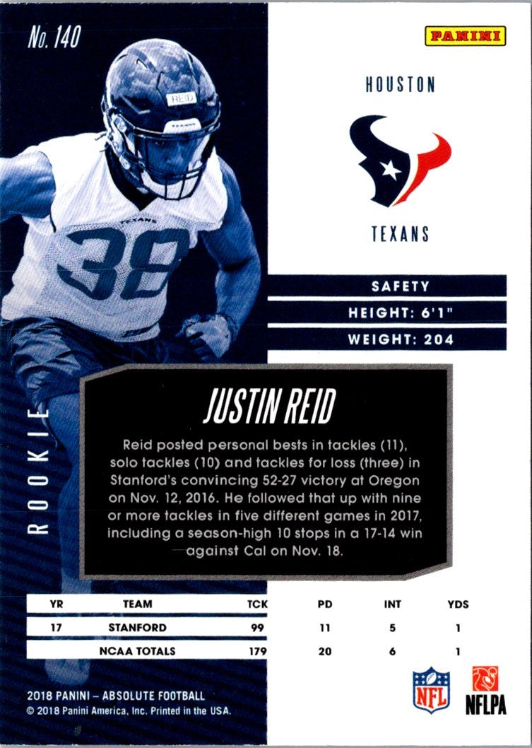 2018 Panini Absolute Justin Reid