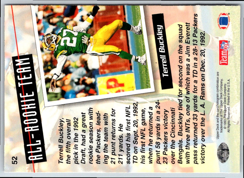 1993 Upper Deck Terrell Buckley