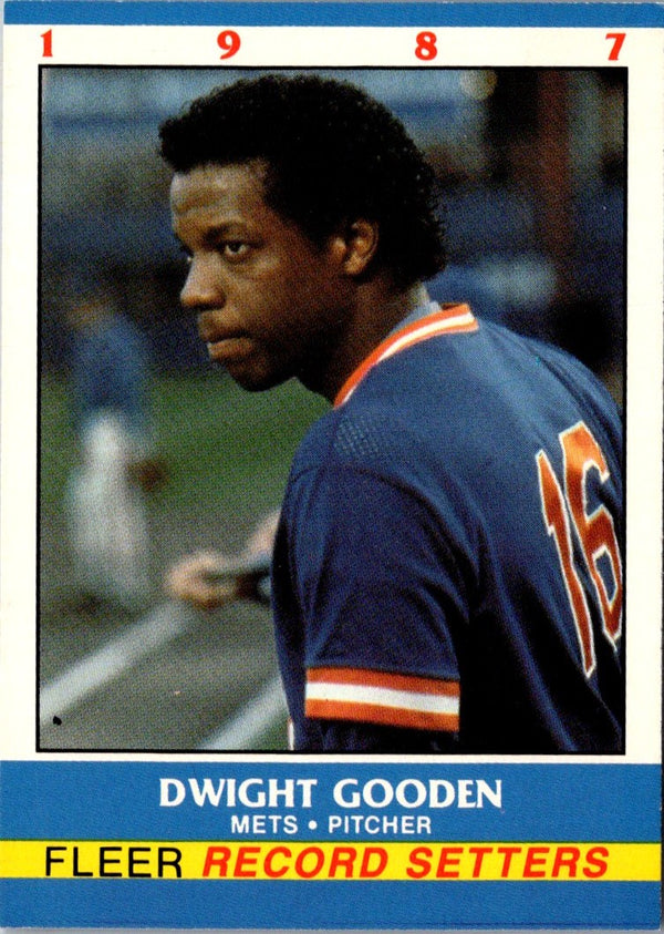 1987 Fleer Record Setters Dwight Gooden #12