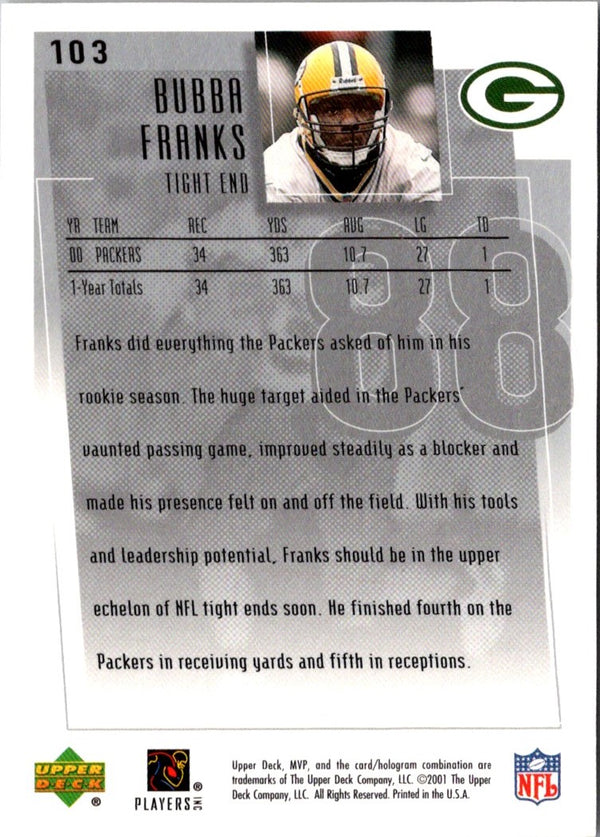 2000 Upper Deck Bubba Franks #H-BF