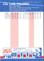1987 Fleer Update Glossy Luis Polonia #U-99
