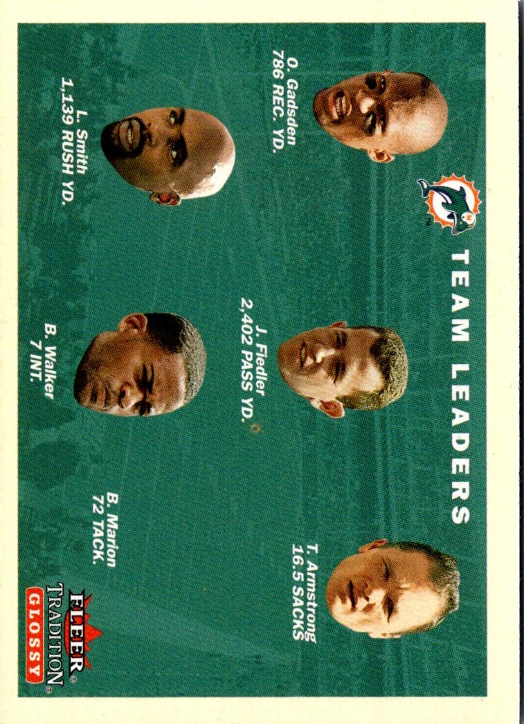 2001 Fleer Tradition Miami Dolphins Team Leaders