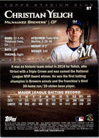 2019 Stadium Club Christian Yelich #87
