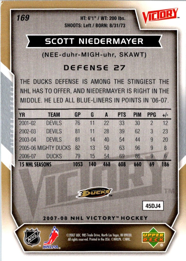 2007 Upper Deck Victory Scott Niedermayer