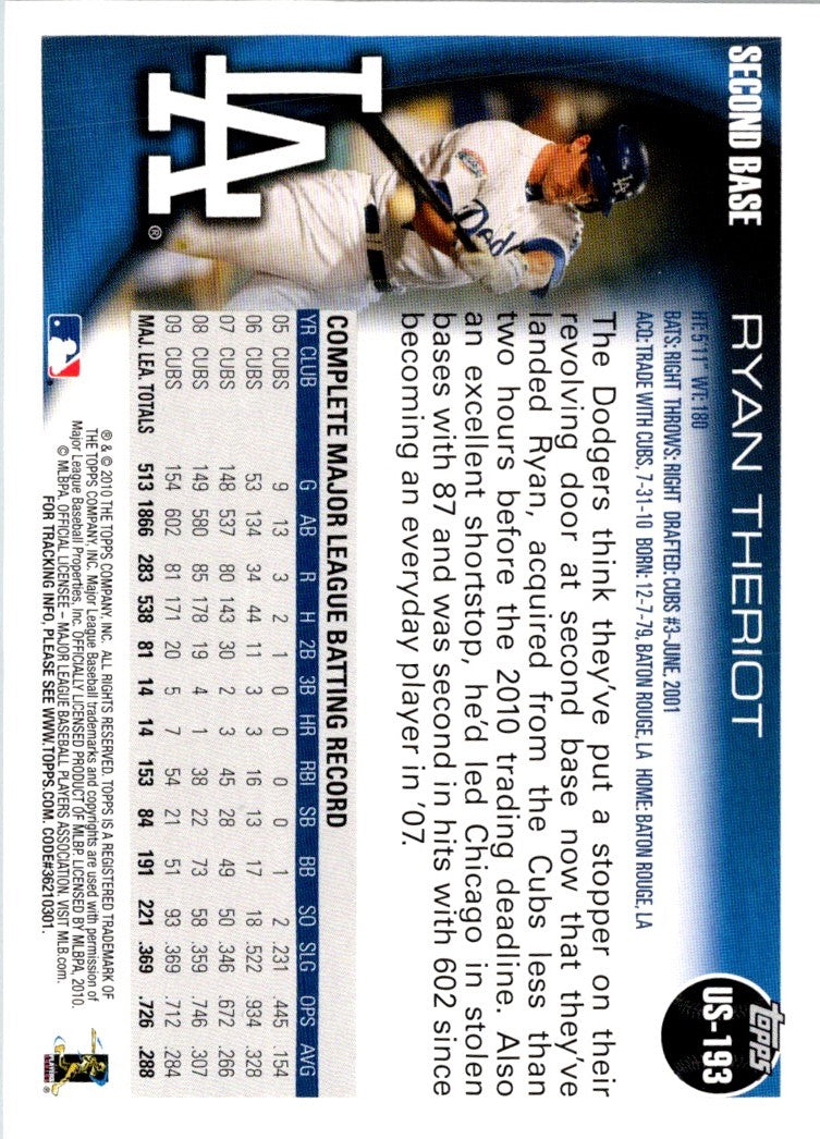 2010 Topps Update Ryan Theriot