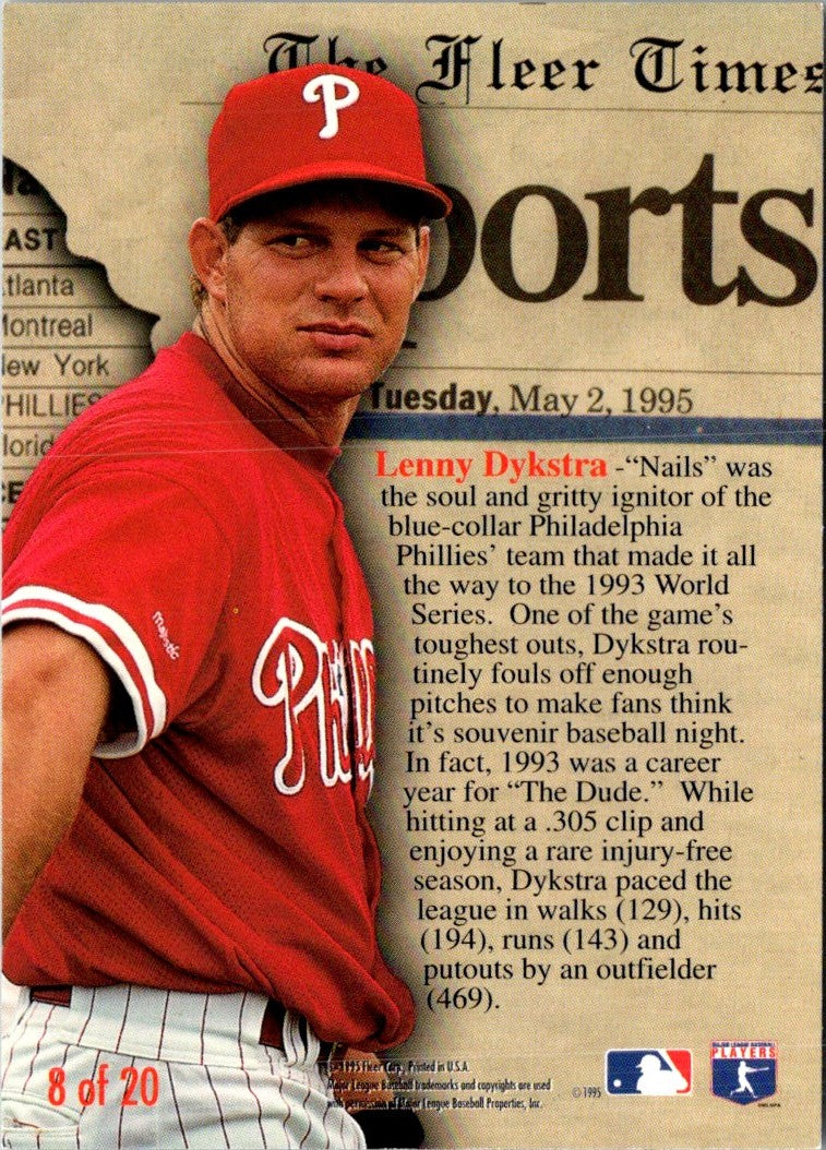 1995 Fleer Update Headliners Lenny Dykstra