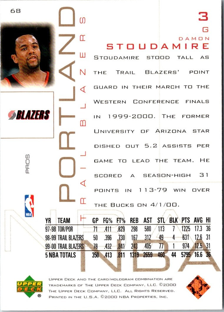 2000 Upper Deck Pros & Prospects Damon Stoudamire