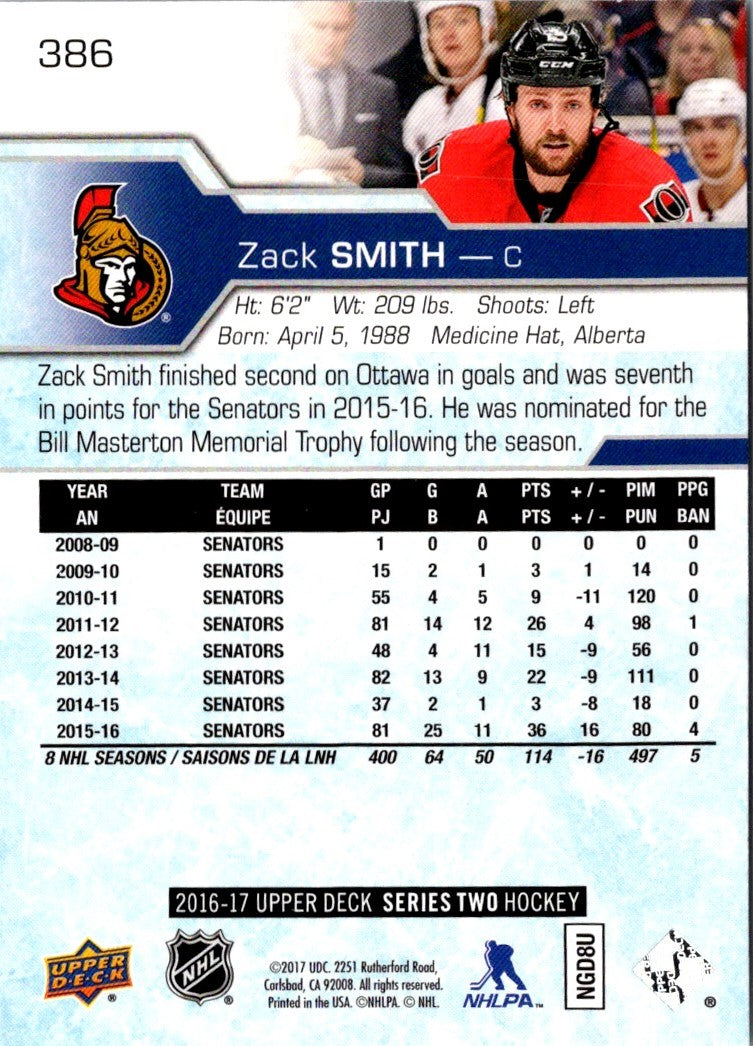 2017 Upper Deck Zack Smith